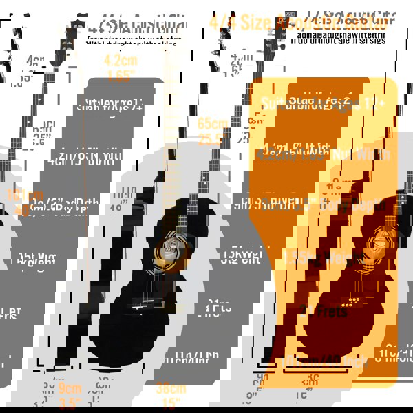 3rd Avenue Full Size Acoustic Guitar Premium Pack Black Acoustic Guitars#Colour_Black