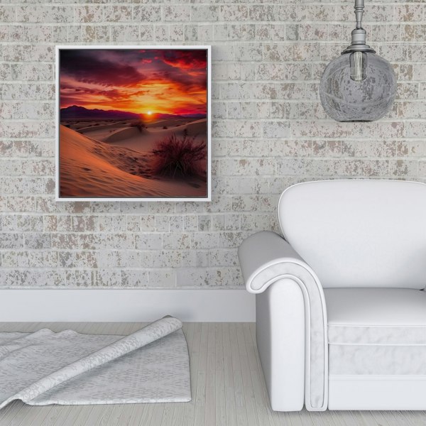 Warren Reed Sunset In The Desert Framed Canvas