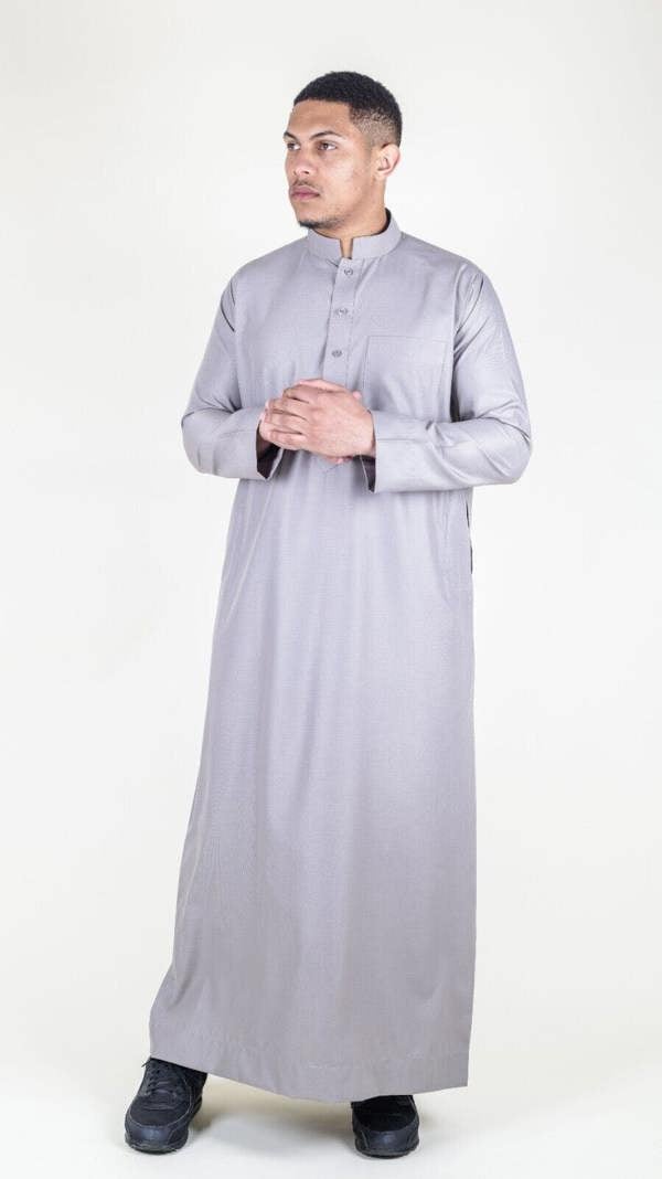 Infinity Leather Mens Thobe Jubba Saudi Islamic Arabic Eid Cotton Kaftan Jubbah Umrah Robe
