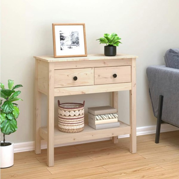 Berkfield Console Table 75x35x75 cm Solid Wood Pine