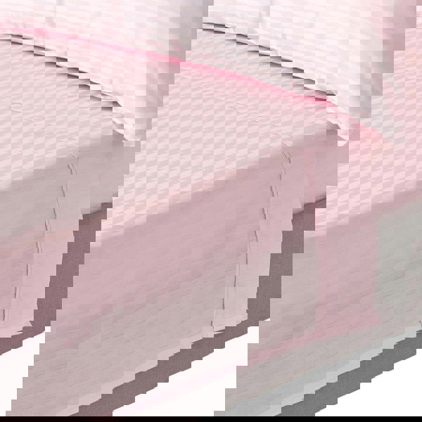 HOMESCAPES Silky 330 TC Egyptian Cotton Satin Stripe Flat Sheet