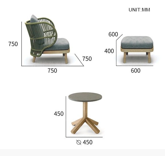 Temescal Armchair, Outdoor Furniture-Weilai Concept-Weilai Concept