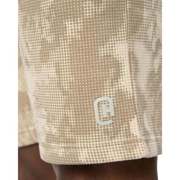 Crosshatch Mens Bardon Camo Sweat Shorts - Light Stone Camo - 
