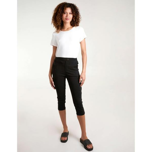 Blue Vanilla Seam Detail Crop Trousers With Cargo Pocket