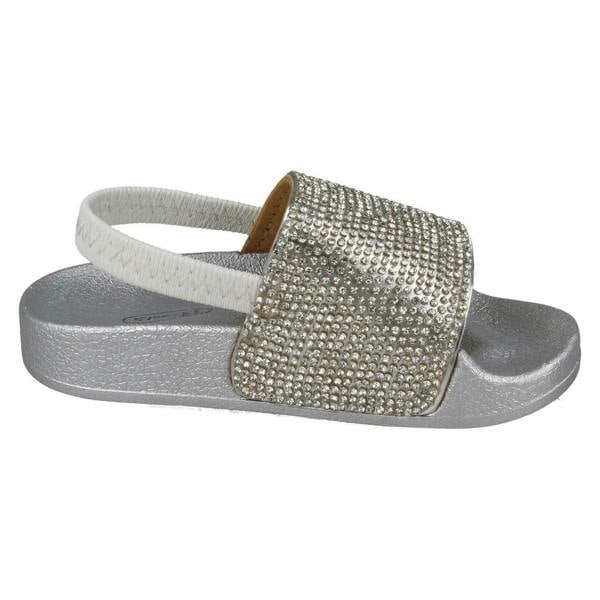 Spot On Girls Spot On Elasticated Diamante Sliders H0312