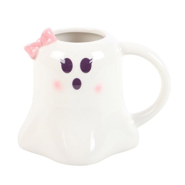 Serano Mrs Boo Ghost Shaped Mug with Bow