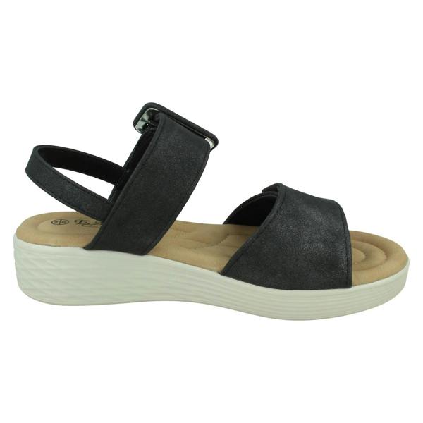 Eaze Ladies Eaze Low Wedge Mule Sandal with Chunky Buckle Strap F12080