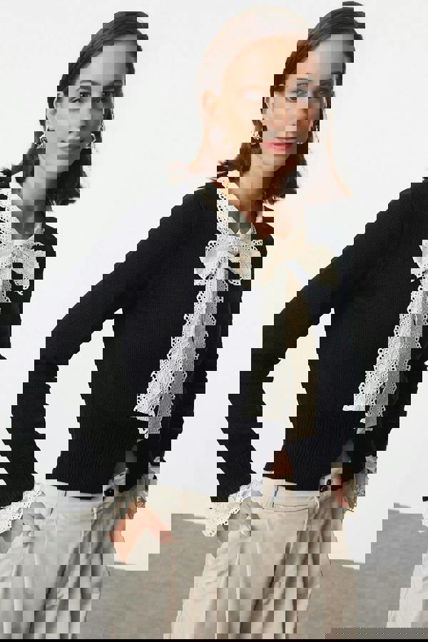 WOVCOR Mercerized Look Premium Yarn Fitted Knit Cardigan