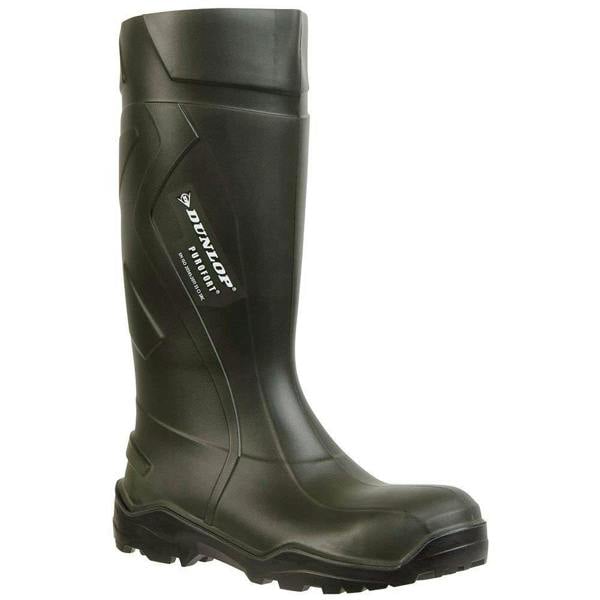 Dunlop Adults Unisex Purofort Plus Full Safety Wellington Boots - Green - 