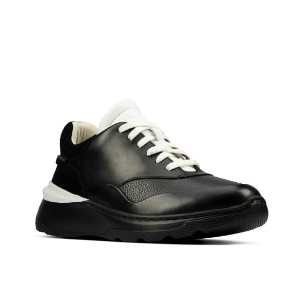 Clarks Womens/Ladies Sprint Lite Lace Leather Trainers - Black - 