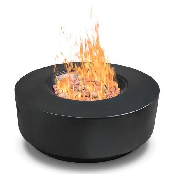 Homeology FUSION Light Black Lavish Garden & Patio Gas Fire Pit with Eco-Stone Finish - Fully Assembled