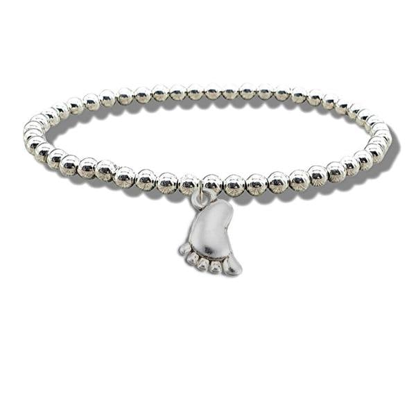Aye Do Gifts Baby Foot Silver Beaded Bracelet