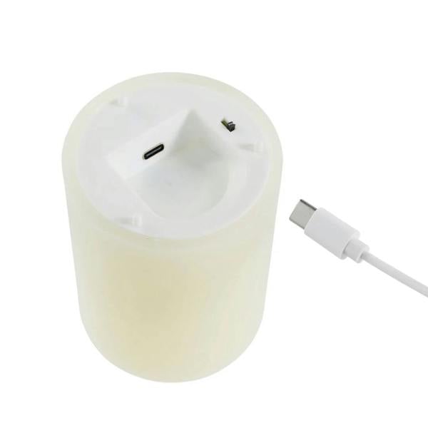 TruGlow® Ivory Rechargeable LED Pillar Candle Trio