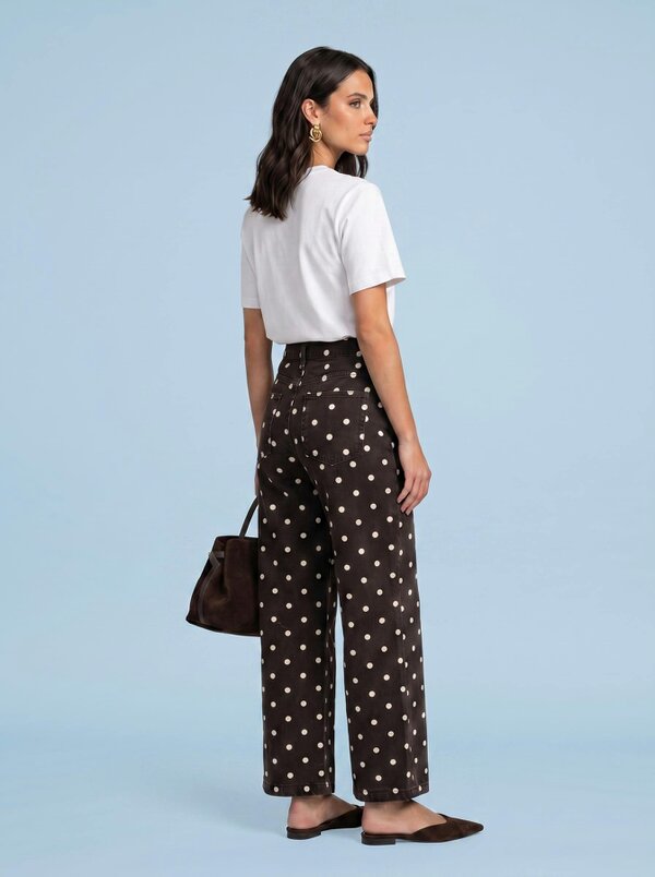 Urban Bliss Spot Wide Leg Jean Choclate