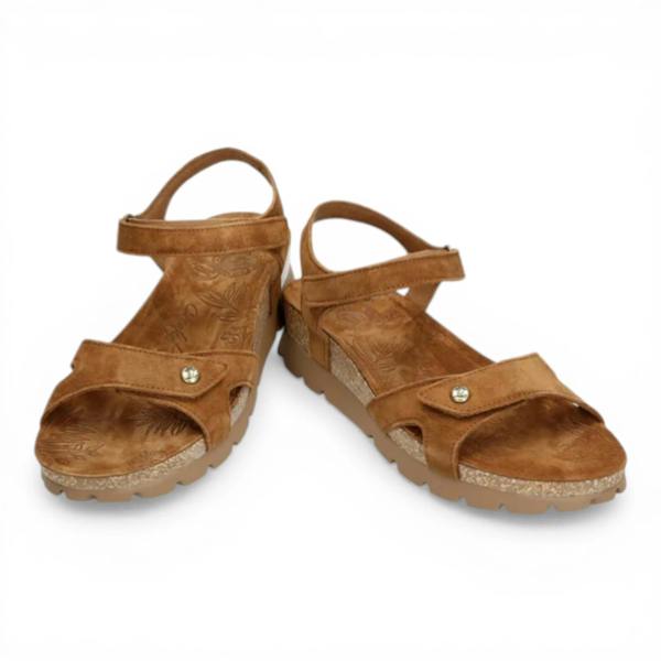 Panama Jack Sulia B26 - Women’s Wedge Brown Suede Leather Sandals