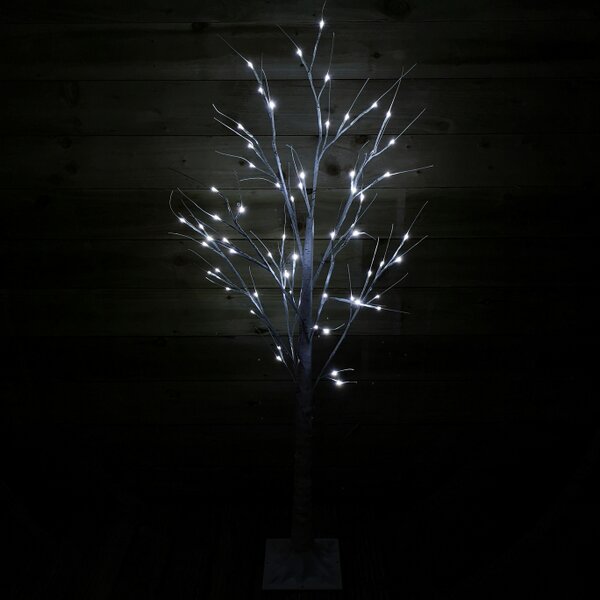Samuel Alexander 1.5m (5ft) Indoor Outdoor Christmas Lit Birch Tree with 64 Ice White LEDs
