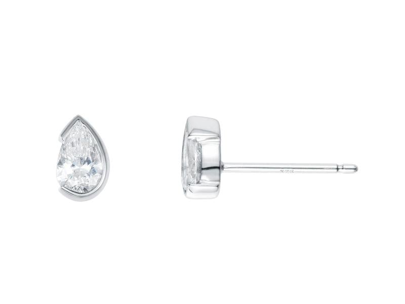 Sarah Layton Pear Cut Stone Stud Earrings, 0.54ct Laboratory Grown Diamonds - 9ct White Gold - A20.00218.9WLCA
