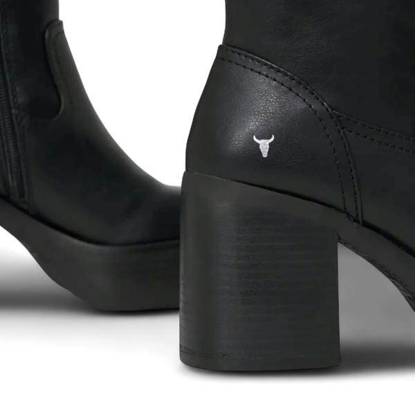 Windsorsmuth Niche - Women's Black Faux Leather Knee-High Platform Boots