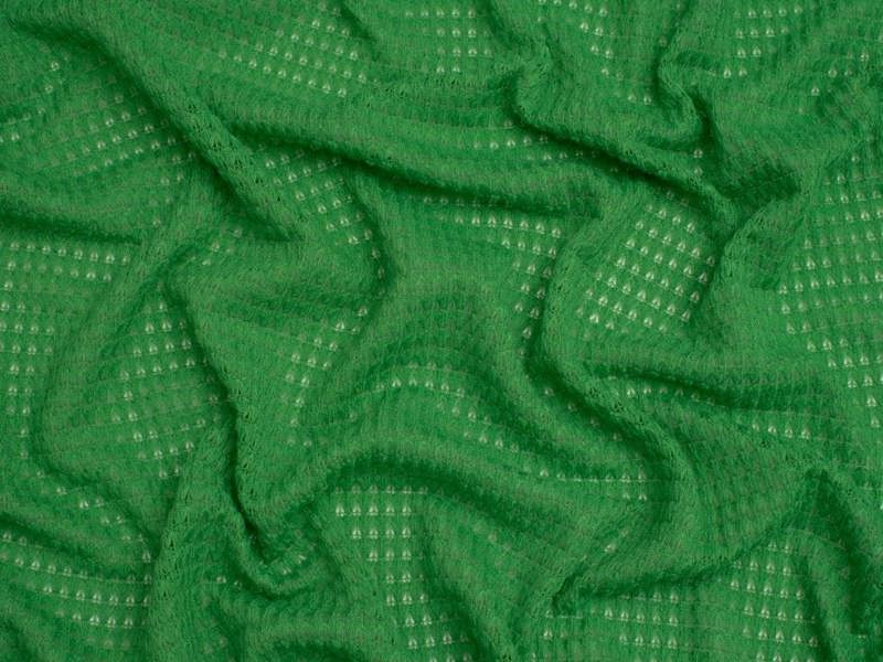 Minerva Core Range Crochet Lace Stretch Sweater Knit Fabric - Plain Design Dressmaking Fabric, 155 cm / 62" Wide - per metre