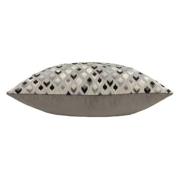 Paoletti Lexington Jacquard Velvet Cushion Cover - Grey/Black - 