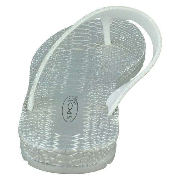 Spot On Ladies Spot On Flat Toepost Flip Flops F00376
