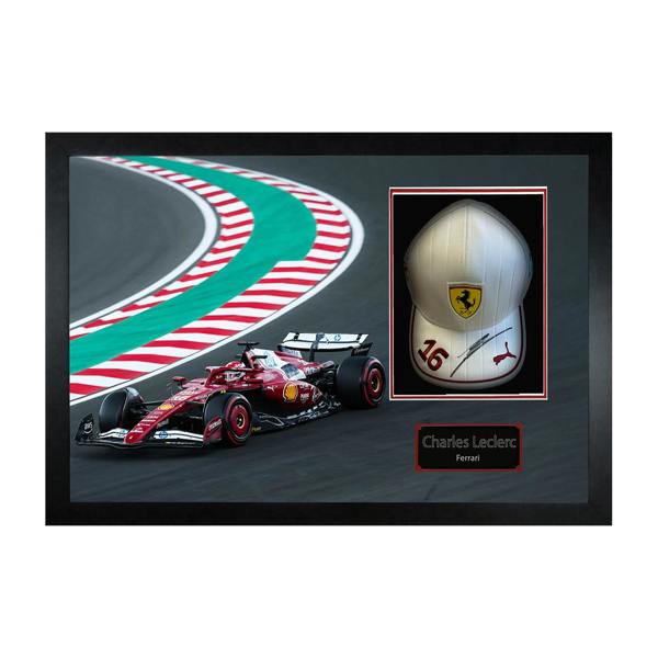 Charles Leclerc Signed Ferrari F1 Cap Iconic Frame (ACG Cert)