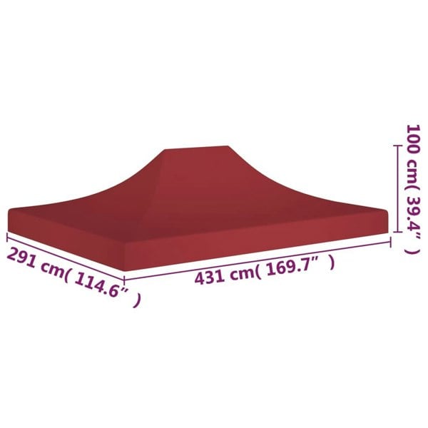 Berkfield Party Tent Roof 4.5x3 m Burgundy 270 g/m�__