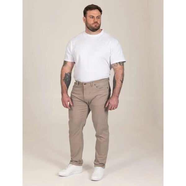 Duke Mens Kelvin D555 Stretch Tapered Chinos - Stone