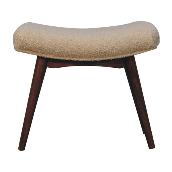 Wyld Haus Bolzano Caramel Boucle Cream Curved Bench