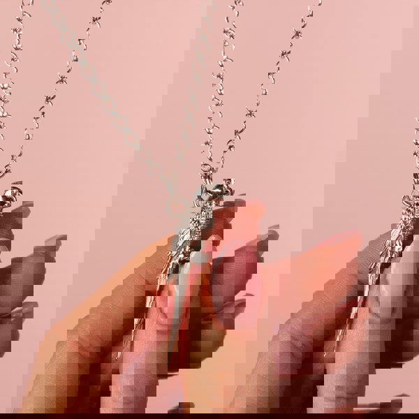 Extra Large Parrot Silver Necklace - Personalised - MYLEE London