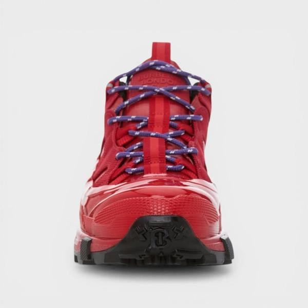 Burberry Arthur Statement Sneakers Red Black