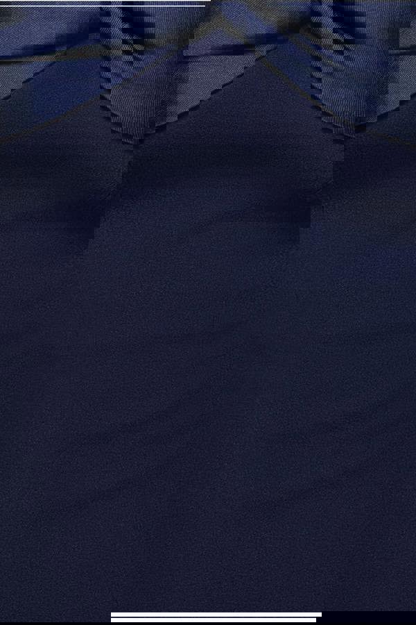 Twist Knot Satin & Scuba Bardot High Low Midi Dress - Navy Blue DR4617