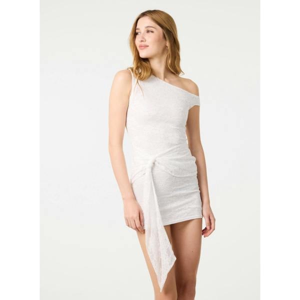 Pink Vanilla Diamante Lace Tie Side Bodycon Dress
