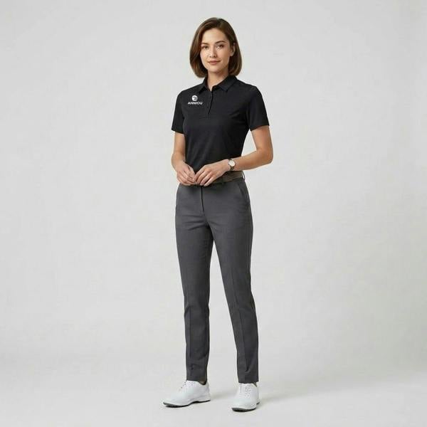 Anniou Women UV Golf Polo Shirt - Black