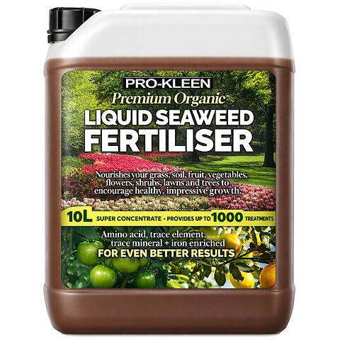 ProKleen Pro-Kleen Organic Liquid Seaweed Fertiliser 10L Ascophyllum Seaweed Extract for Grass Vegetables Fruit Flowers Shrubs Lawns