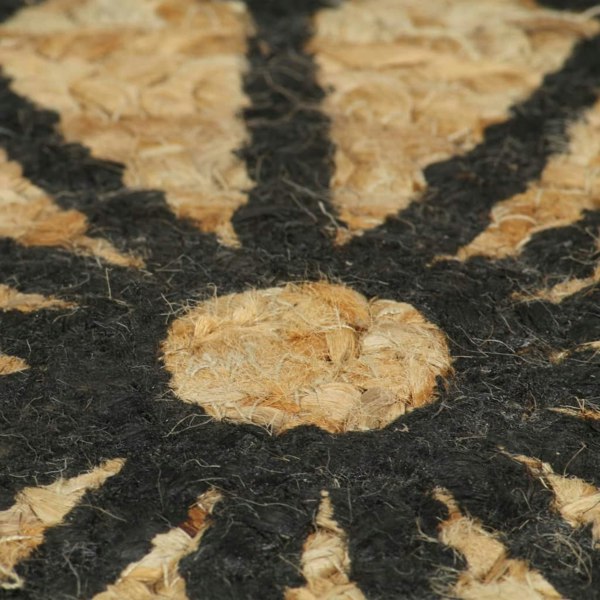 Berkfield Handmade Rug Jute with Black Print 90 cm