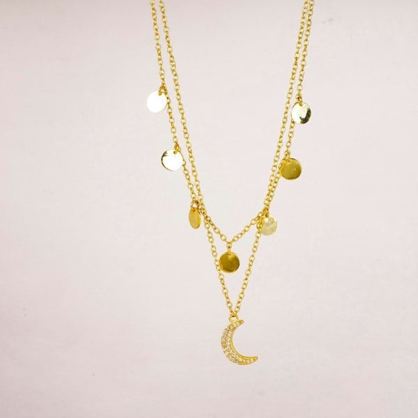 Star Gaze Double Layer Necklace Gold - Lila Rasa