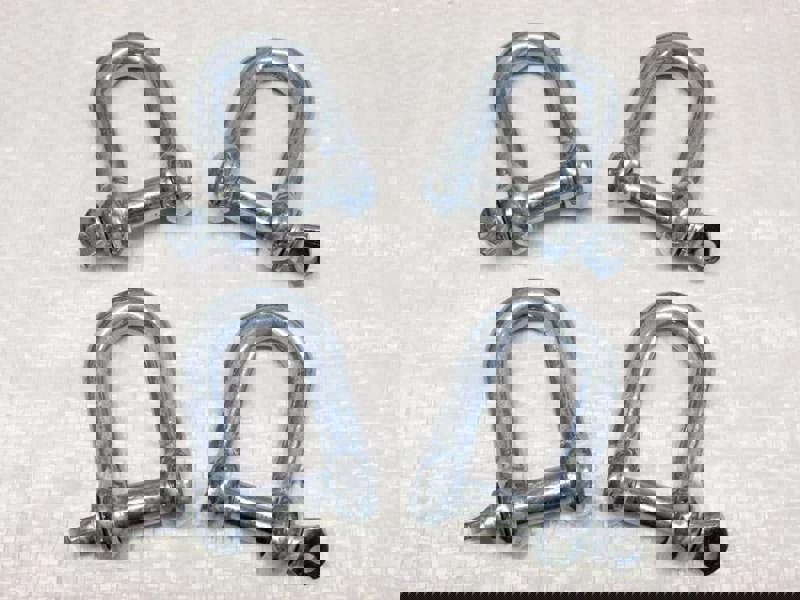 x4 25MM Galvanised Commercial Dee Shackles - Chain Connector Caravan Tether