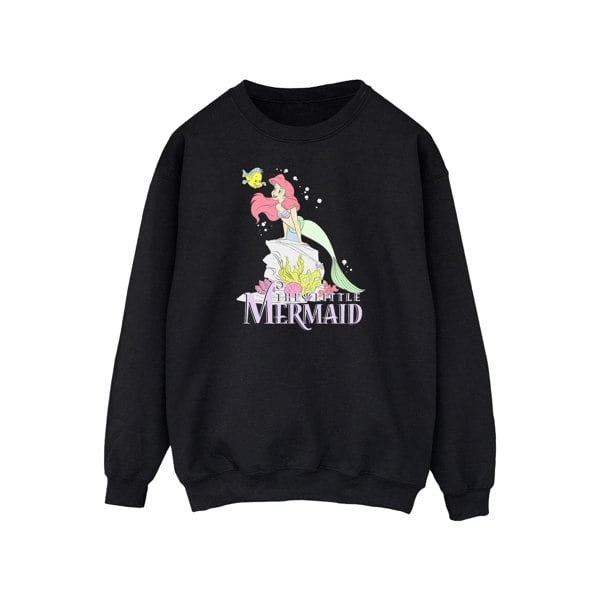 Disney Mens The Little Mermaid Faded Nostalgia Sweatshirt - Black