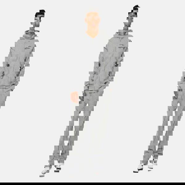 Good For Nothing  Grey Coverlock Stitching Zip Through Hoodie - Grey Image 5