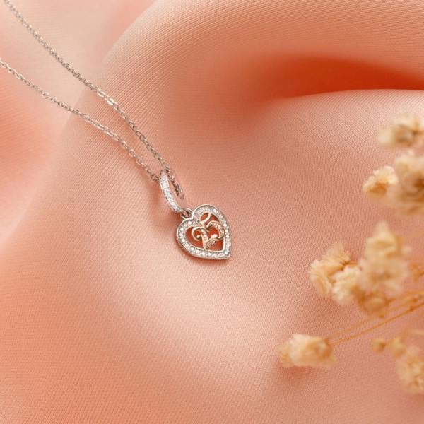 Parus Home 25th Birthday Necklace Sterling Silver Heart Pendant