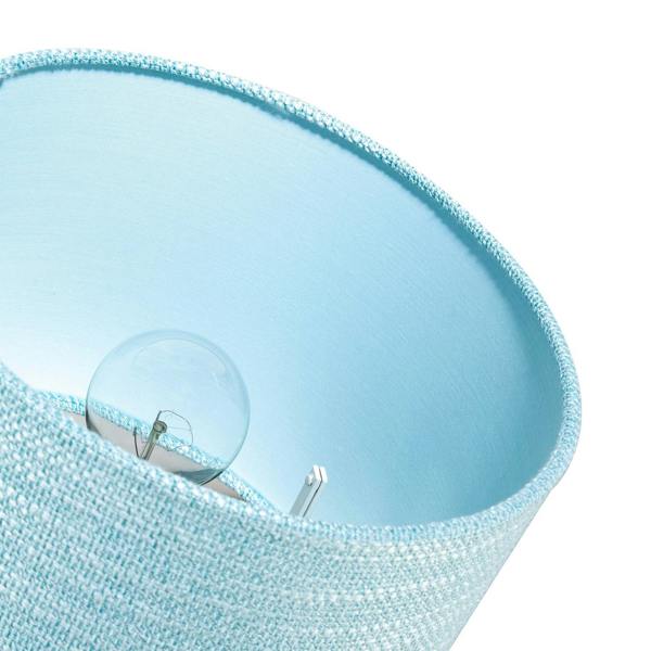 Modern Bobbled and Textured Linen Lamp Shade in Light Duck Egg Blue Image 4