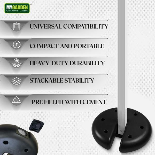 My Garden Outdoor Living My Garden Gazebo Weights Set of 4-Heavy Duty 2.3kg Each-Cement Filled Tent Leg Weight-Canopy Base Anchor for Gazebo & Parasol