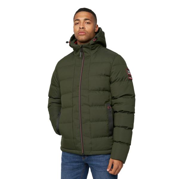Crosshatch Mens Kampnew Embossed Jacket - Dark Olive - 