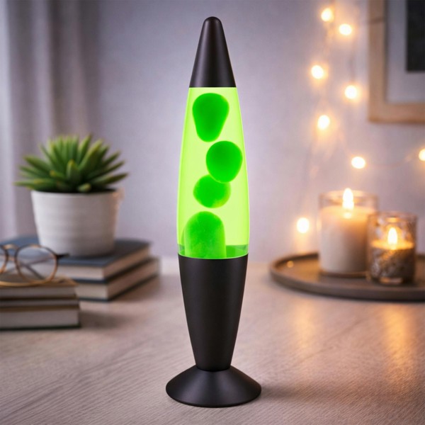 Dragodirect Retro Lava Lamp Desk Light Yellow & Red LED with Silver Base - green