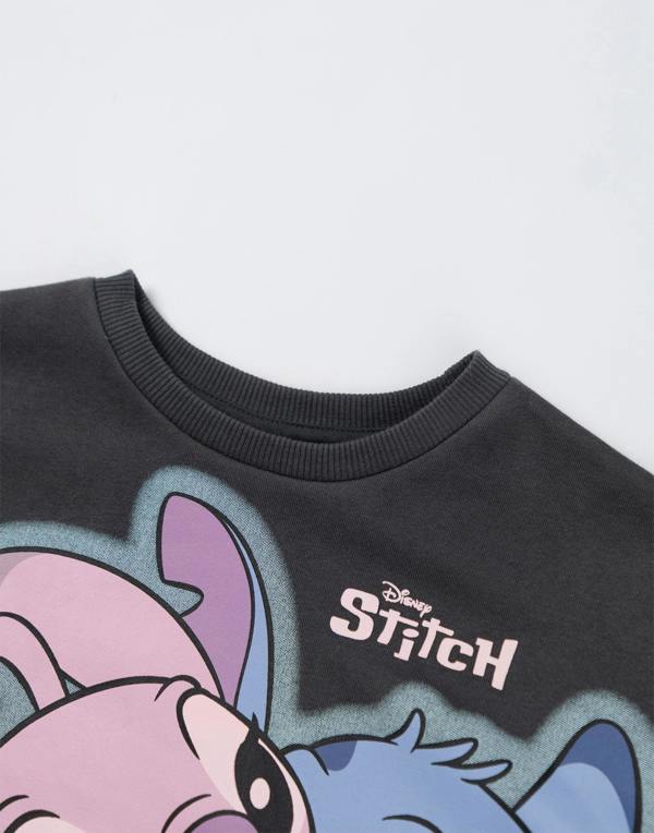 Vanilla Underground Disney Lilo & Stitch Girls Grey Stitch Sweatshirt and Joggers Set