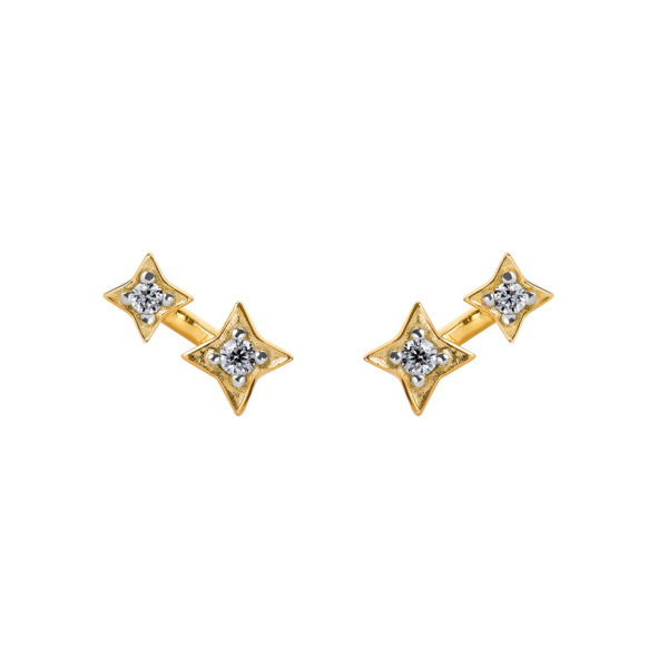 BLOOMTINE Illuminess™ 14K Gold Vermeil Shooting Star Studs