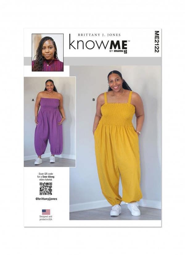 Know Me Sewing Pattern 2122, Jumpsuits for Women, A (XS-S-M-L-XL-XXL) - Intermediate