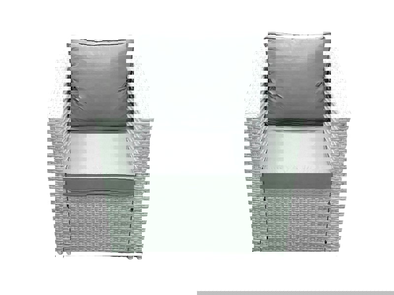 Fimous Garden Outdoor Furniture Set 6 Seater Rattan Sofa Set with 2 Big Footstools Armchair 2 Side Tables Light Grey Mixed