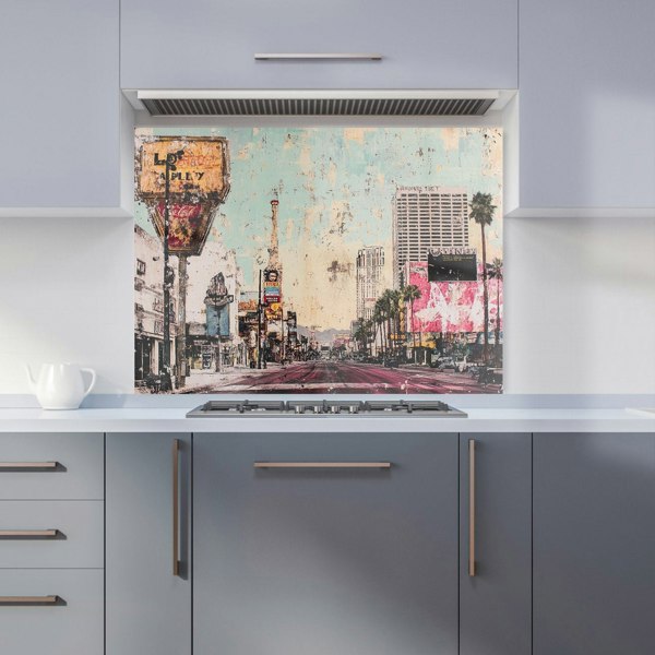 Warren Reed Vintage Las Vegas Glass Kitchen Splashback - 00006